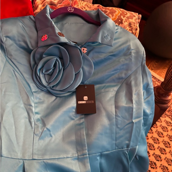 STYLEWE Teal Coat with Floral Detail - Picture 2 of 9